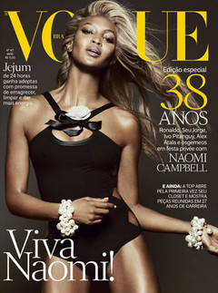Наоми Кэмпбелл в образе блондинки на обложке Vogue Brazil 