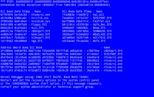 Синий экран смерти компьютера