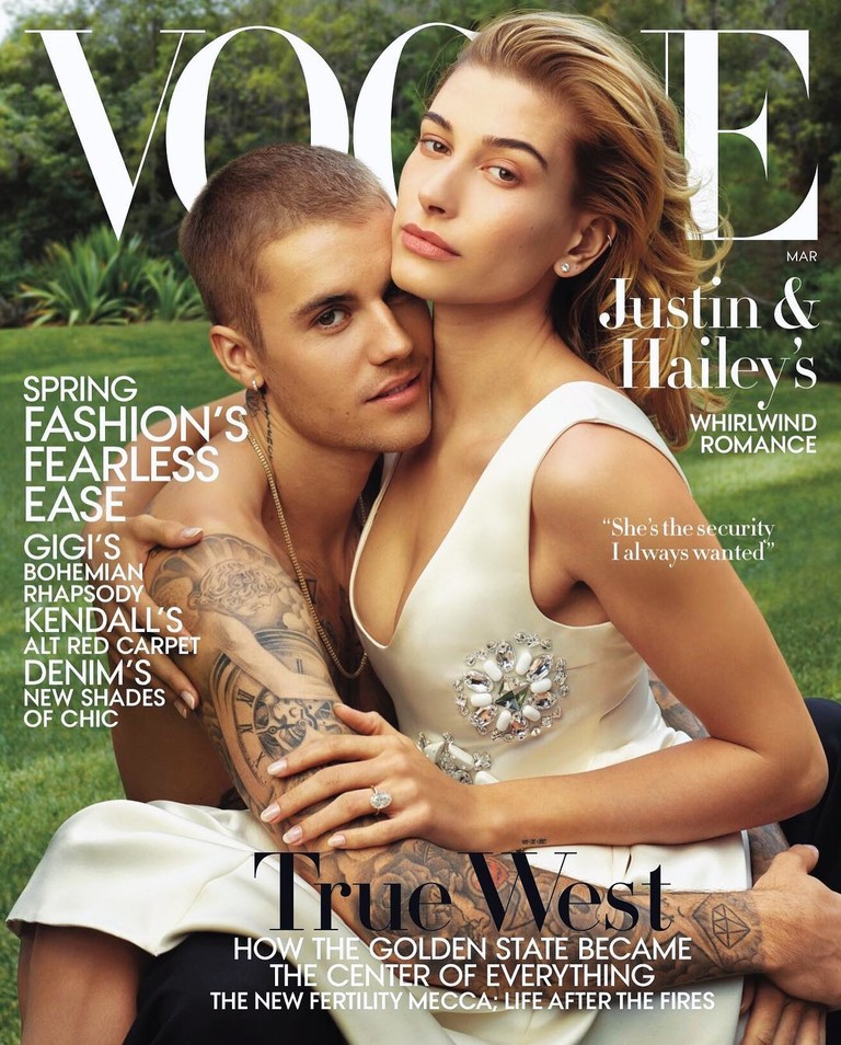 Джастин и Хейли Бибер на обложке Vogue