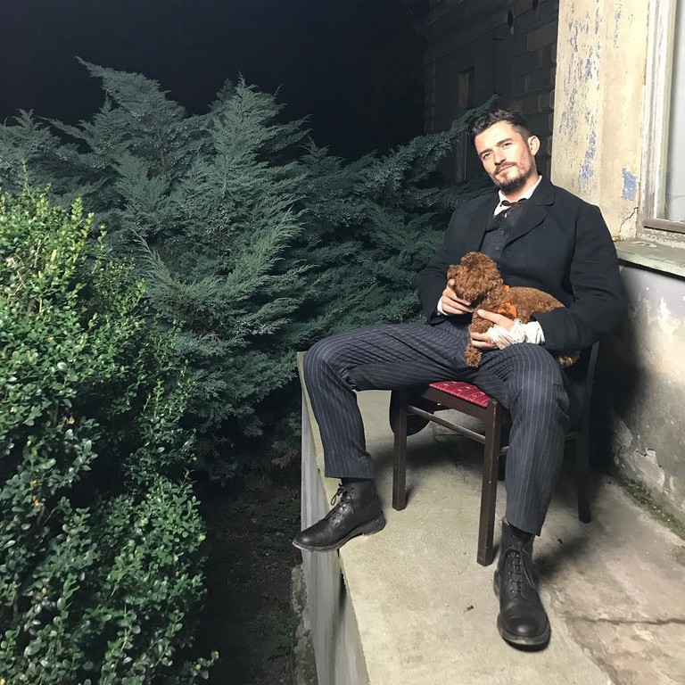 Орландо Блум со своей собакой