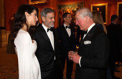 Амаль и Джордж Клуни с принцем Чарльзом