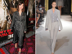 Джессика Альба и модель на показе Stella McCartney Джессика Альба и модель на показе Stella McCartney