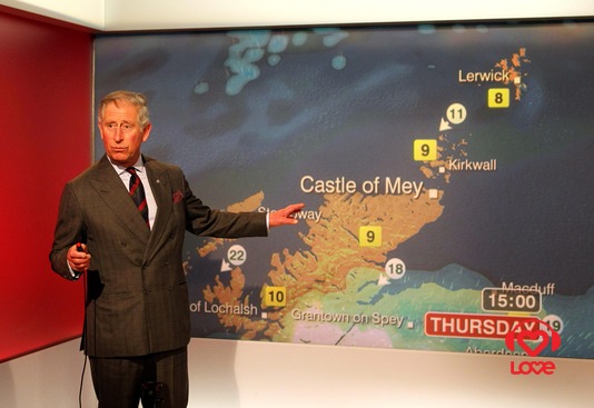 Принц Чарльз провел телепрогноз погоды
