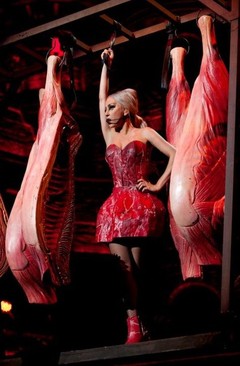 Леди Гага в мясном платье 2012