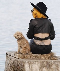 Леди Гага не расстается со своим псом Фоззи