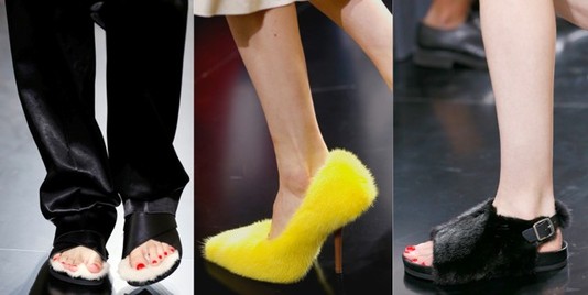 Меховые туфли-тапочки стали хитом Парижской недели моды 