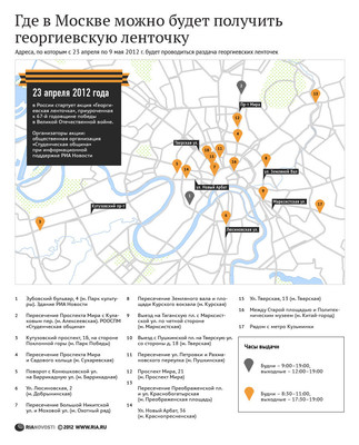 Где можно получить георгиевскую ленточку в Москве в 2012 году